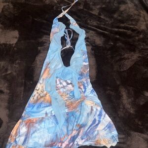Blue Backless Dress